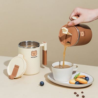 450ml 304 스테인리스 스틸 커피 머그 단열 컵 가정용 손잡이가 있는 커피 병