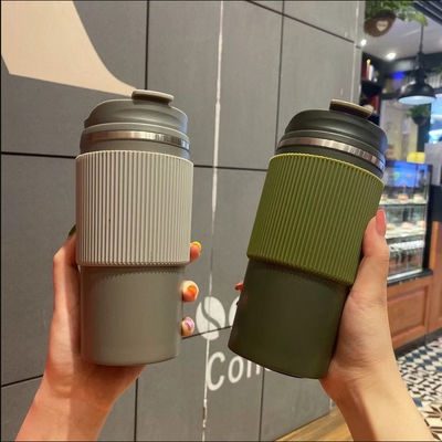 진공 스테인레스 스틸 이중 벽 단열 커피 컵 휴대용 누출 방지 뚜??