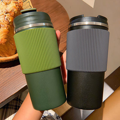 450ML 용량 스테인레스 스틸 커피 컵 열 휴대 여행 텀블러 누출 방지 머그