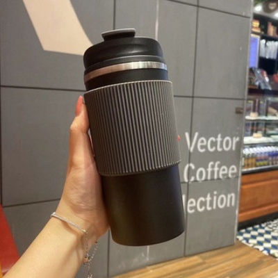 450ML 용량 스테인레스 스틸 커피 컵 열 휴대 여행 텀블러 누출 방지 머그