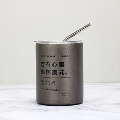 품목 사용자 지정 로고 320ml/600ml 이중 벽 스테인리스 스틸 얇은 직선 단열 커피 음료 컵 뚜?? 과 빨대