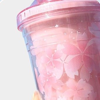 열 절연 체리 꽃 물병 480ML 사용자 지정 로고 플라스틱 텀블러 컵