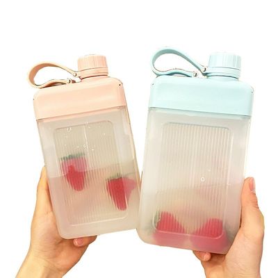 직접 마시는 휴대용 평면 물병 450ml 야외 여행 스포츠 병