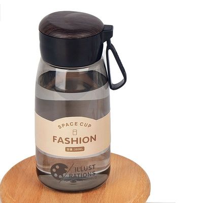 학교로 돌아가기 380ml 휴대용 여자용 물병 투명 플라스틱 병