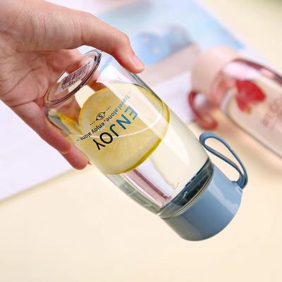 학교로 돌아가기 380ml 휴대용 여자용 물병 투명 플라스틱 병