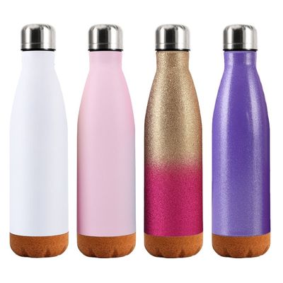학교로 돌아가자 컬러 로고 500ml 스테인리스 스틸 물병 코크 바닥