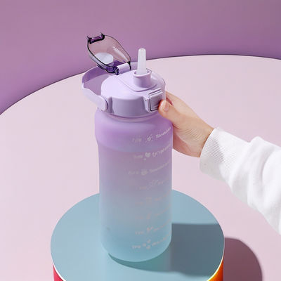 32oz BPA 무료 시간 표시기 3Pcs 플라스틱 얼음 동기 부여 물병 세트 스포츠 분홍색