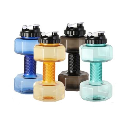 크리에이티브 디자인 체육관 덤블 모양의 병 2200ml 달리기 피트니스 및 열광가를 위해