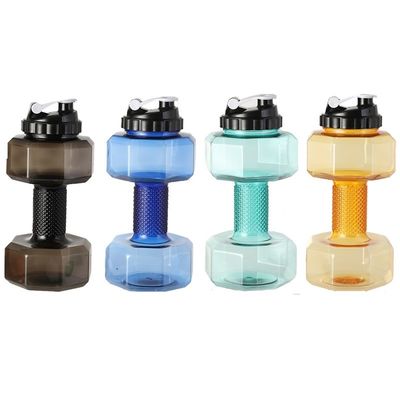 크리에이티브 디자인 체육관 덤블 모양의 병 2200ml 달리기 피트니스 및 열광가를 위해