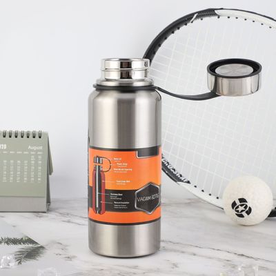 1500ml 단열 된 이중 벽 텀블러 고 용량 휴대용 진공 병 손잡이