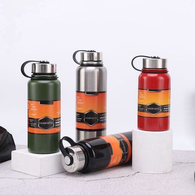 1500ml 단열 된 이중 벽 텀블러 고 용량 휴대용 진공 병 손잡이