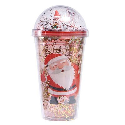 500ml 크리스마스 스타일 플라스틱 물병 지속 가능한 음주용 귀여운 텀블 디자인
