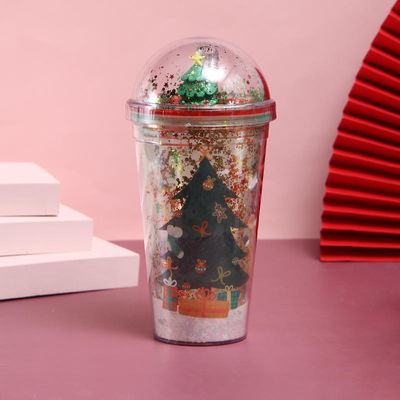 500ml 크리스마스 스타일 플라스틱 물병 지속 가능한 음주용 귀여운 텀블 디자인