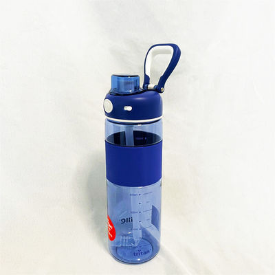 검은색 방수 트리탄 BPA 무료 스포츠 물병 시간 표시기 680ml 플라스틱 동기 부여 물병