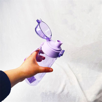 트리탄 600ml 보라색 물병 체육관용 손잡이 로프로 된 플라스틱 스포츠 음료 병