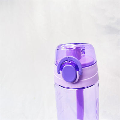 트리탄 600ml 보라색 물병 체육관용 손잡이 로프로 된 플라스틱 스포츠 음료 병