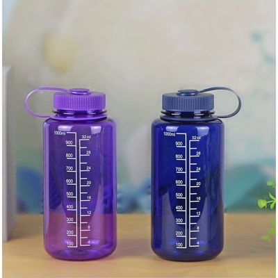 1000ml Bpa 무료 플라스틱 투명한 액체 물병 야외 스포츠용 스케일