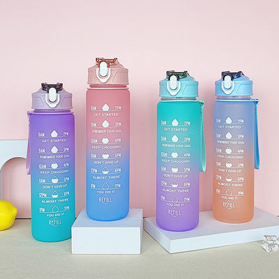 시간 표시기 900Ml Bpa와 함께 트리탄 물병 야외 스포츠를 위한 자유 경사 색상