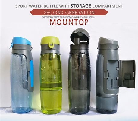 커스텀 로고 야외 활동용 뚜?? 이 있는 750Ml 플라스틱 미니멀리스트 스포츠 물병