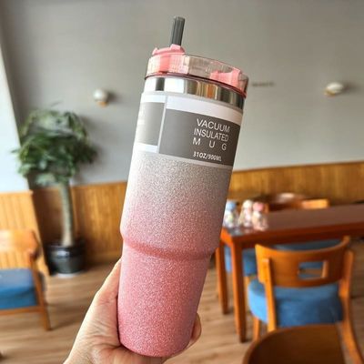 맞춤형 색상 20 oz / 30 oz 스테인리스 스틸 단열 물컵 피트니스 짚