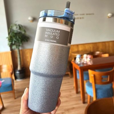 맞춤형 색상 20 oz / 30 oz 스테인리스 스틸 단열 물컵 피트니스 짚
