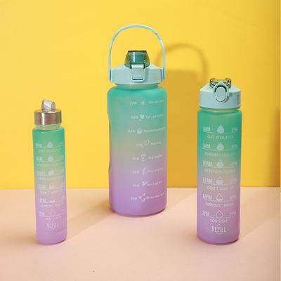 체육관 및 스포츠용 시간 표시기와 함께 2000ml 900ml 300ml 3 in 1 사용자 지정 플라스틱 빨대 병