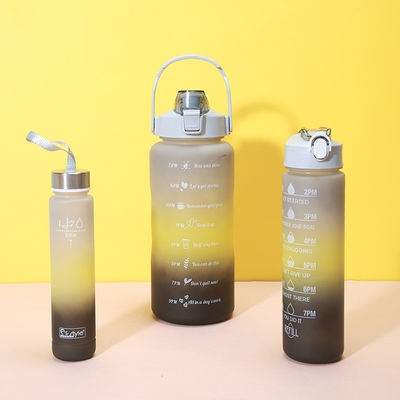 체육관 및 스포츠용 시간 표시기와 함께 2000ml 900ml 300ml 3 in 1 사용자 지정 플라스틱 빨대 병