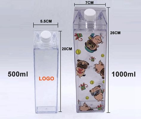 유니섹스 500ml 맑은 플라스틱 물병 끓는 물에 적용
