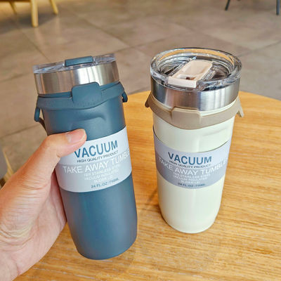 550ml/710ml 스테인리스 스틸 실외 여행 컵 실리콘 로프 친환경
