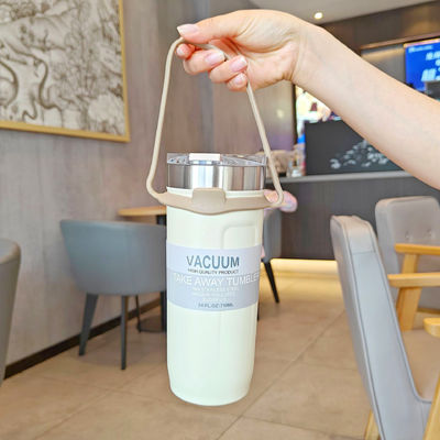 550ml/710ml 스테인리스 스틸 실외 여행 컵 실리콘 로프 친환경