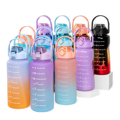3pcs Set Plastic Motivational Water Flasks with Time Marker 당신의 피트니스 목표를 달성하기 위해