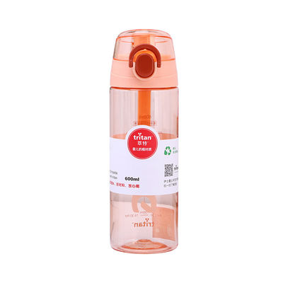 600ml 트리탄 투명한 물병 핸들 뚜?? 이 있는 플라스틱 스포츠 음료 병