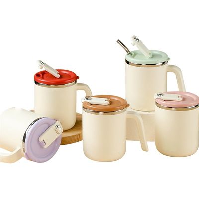 커스텀 디자인 500ml 휴대용 스테인레스 스틸 물병 넓은 입과 손잡이