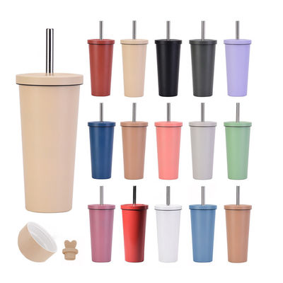 24온스 700ml 텀블러 거품 차 컵 두 개의 벽 플라스틱 보바 거품 다중 사용 가능한 컵 뚜??