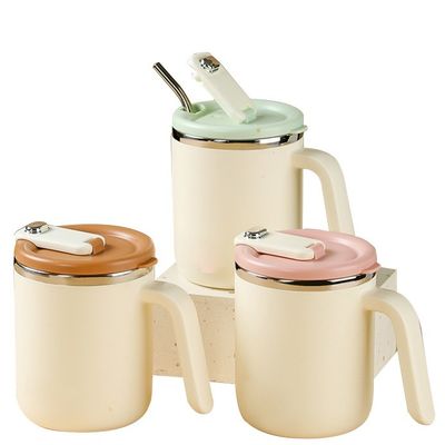 500ml 스테인리스 스틸 커피 컵 넓은 입 누출 방지 단열 캠핑용 지속가능