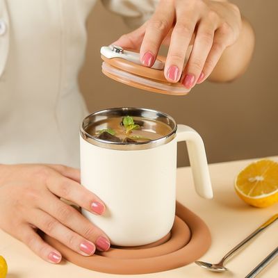 500ml 스테인리스 스틸 커피 컵 넓은 입 누출 방지 단열 캠핑용 지속가능