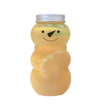 주문 500ml PET 플라스틱 스노우맨 음료 장식을위한 크리스마스 병 주문