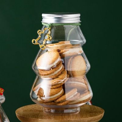 주문 500ml PET 플라스틱 스노우맨 음료 장식을위한 크리스마스 병 주문