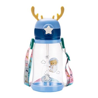600ml 용량 어린이용 맞춤 로고 투명 식품용 플라스틱 빨대 컵