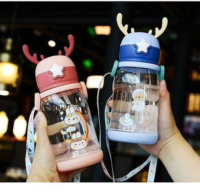 600ml 용량 어린이용 맞춤 로고 투명 식품용 플라스틱 빨대 컵