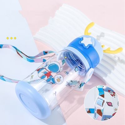 600ml 용량 어린이용 맞춤 로고 투명 식품용 플라스틱 빨대 컵