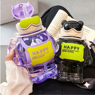 학생을 위한 로프와 귀여운 곰 디자인을 가진 대형 용량 물병