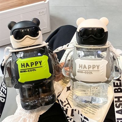 학생을 위한 로프와 귀여운 곰 디자인을 가진 대형 용량 물병