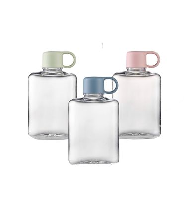 투어 야외 활동 트리탄 360/500ml 휴대용 작은 정사각형 선명한 플라스틱 물병