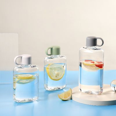 투어 야외 활동 트리탄 360/500ml 휴대용 작은 정사각형 선명한 플라스틱 물병