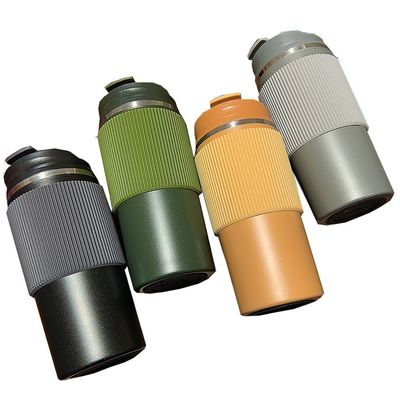 450ml 휴대용 직선 컵 이중 진공 단열 스테인레스 스틸 여행 커피 컵