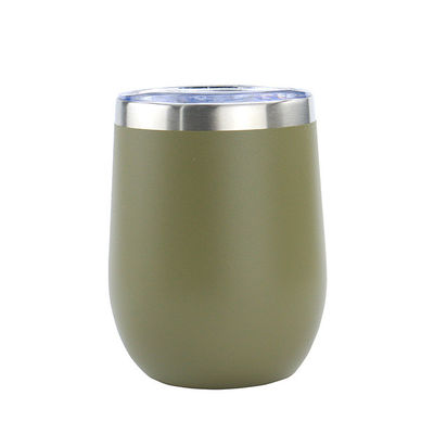 12oz 304 스테인리스 스틸 컵 컬러 파우더 코팅 누출 방지 이중 벽 휴대용 학생 단열 컵 뚜??