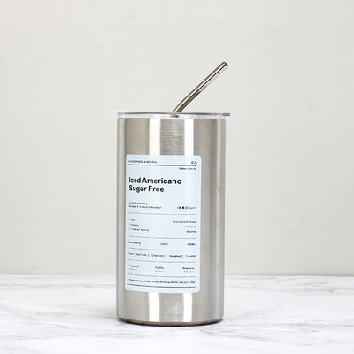 스테인리스 스틸 320ml/600ml 이중 벽 얇은 직선 단열 커피 음료 컵 뚜?? 과 빨대