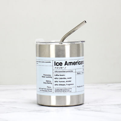스테인리스 스틸 320ml/600ml 이중 벽 얇은 직선 단열 커피 음료 컵 뚜?? 과 빨대