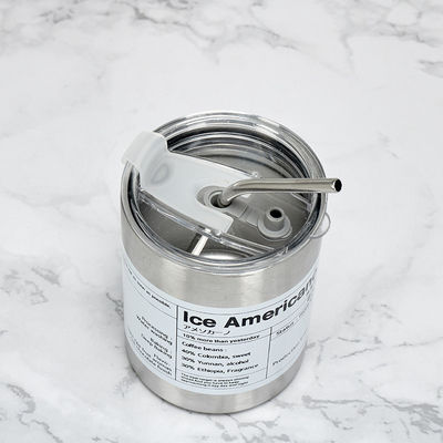 스테인리스 스틸 320ml/600ml 이중 벽 얇은 직선 단열 커피 음료 컵 뚜?? 과 빨대
